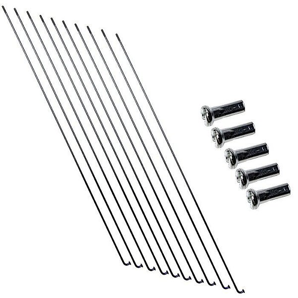 Raio Zincado com Niple 2,0X288mm Preto 72 raios