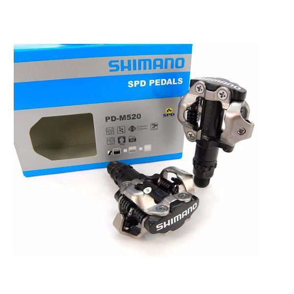 Pedal Mtb Encaixe Clip Trava Bicicleta Bike Shimano M520