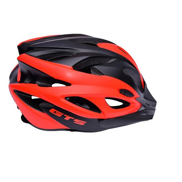 Capacete Bicicleta Bike MTB Speed GTS C/ Led Pt/Vm Fosco M
