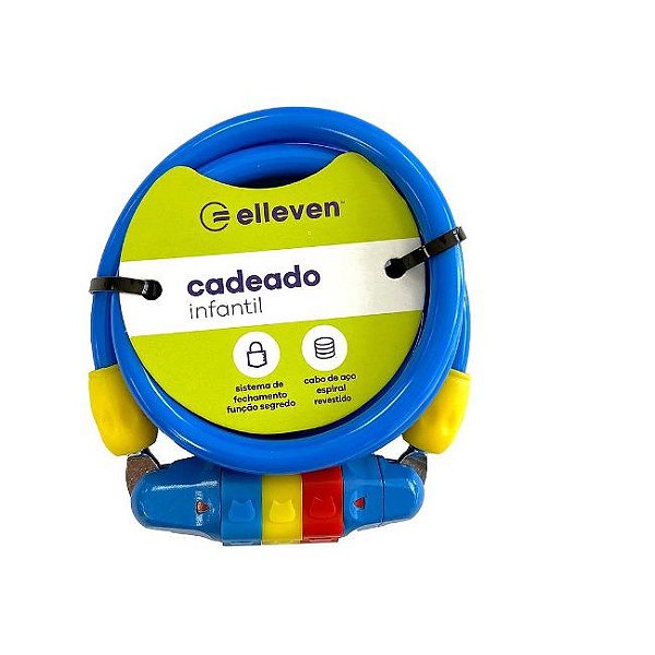 Cadeado Tranca Bicicleta Infantil Elleven 1.2mx8mm Segredo
