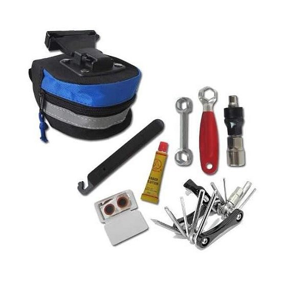 Bolsa de Selim Bicicleta C/ Kit de Ferramentas e Remendo S2
