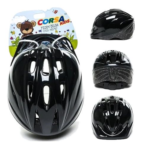 Capacete Ciclismo Infantil Corsa Kids C/ Regulagem Preto P