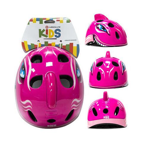 Capacete Infantil Proteção Absolute Kids Tubarão G Rosa