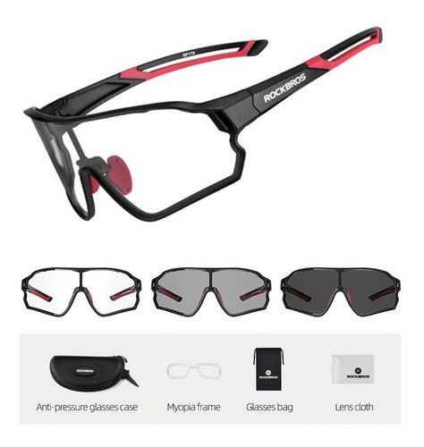 Óculos Ciclismo Esportivo Rockbros RB 10135 Fotocromático Pt