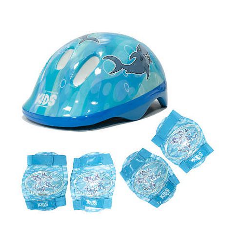 Kit Proteção Infantil Absolute Kids Shake Tubarão M Azul