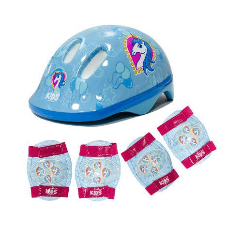 Kit Proteção Infantil Absolute Kids Shake Unicornio M Azul