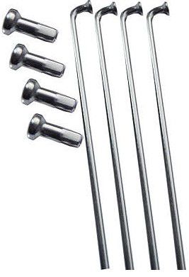 Raio Zincado Com Niple Bicicleta 2,5X185mm Prata Brilhante