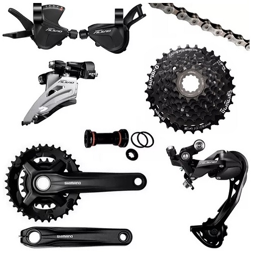 Kit Transmissão Para Bicicleta Bike Shimano Alivio Completo 2x9v