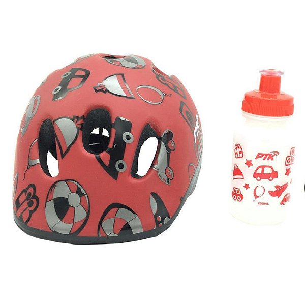 Kit Infantil Kids Bicicleta Skate Patins Ptk Baby Toys Vermelho