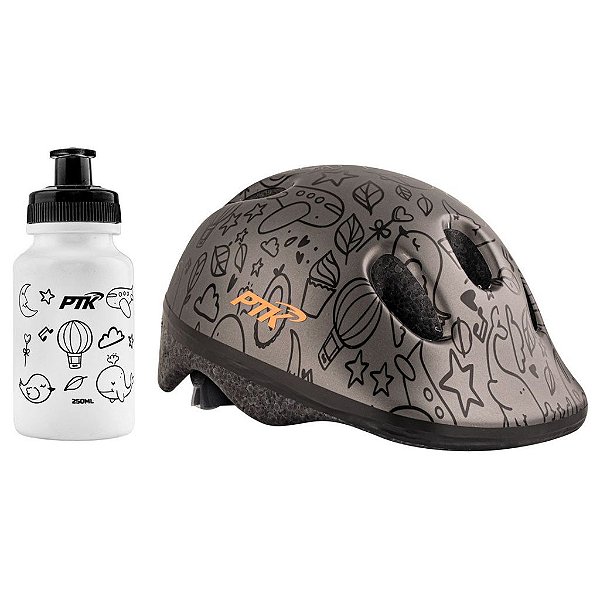 Kit Infantil Kids Bicicleta Skate Patins Ptk Baby Toys Grafite