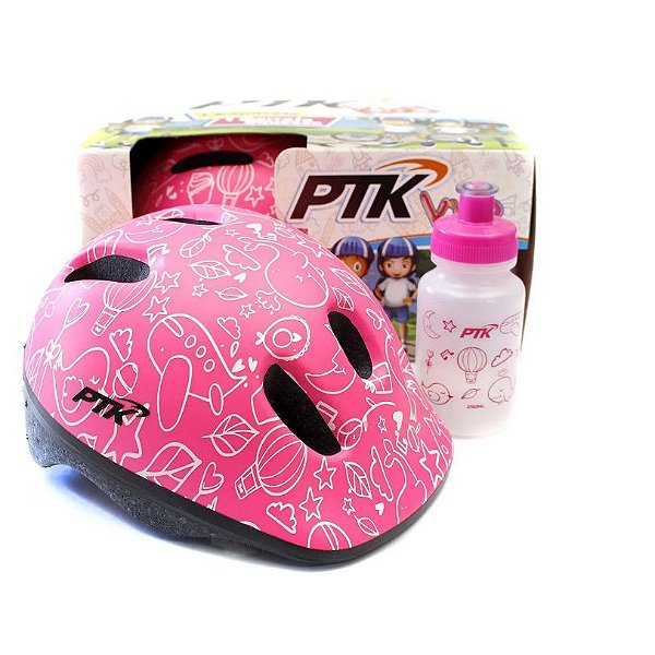 Kit Infantil Kids Bicicleta Skate Patins Ptk Baby Toys Rosa