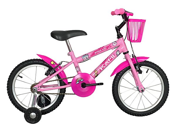Bicicleta Bike Infantil Kids Kami Aro 16 Rosa Bebe