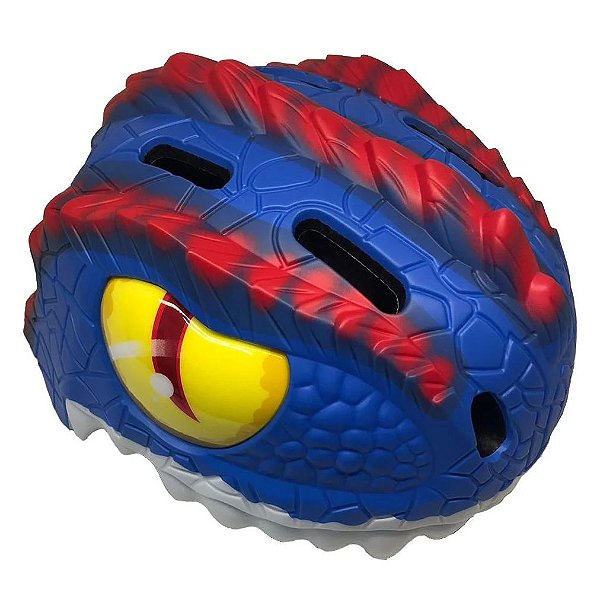 Capacete Bicicleta Bike Ciclismo Infantil STN Dinossauro 2.0 Azul
