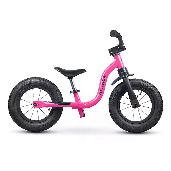 Bicicleta Equilíbrio Balance Bike Infantil Raiada Nathor Rosa