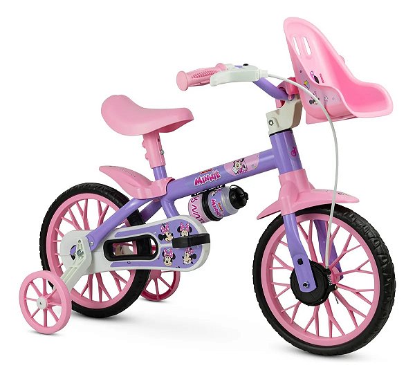 Bicicleta Bike Infantil Criança Kids Aro 12 Nathor Minnie