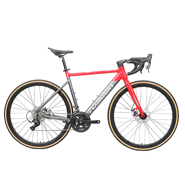 BIKE TOPSEEK SPEED CHESTER 3.0 ARO 700C 2X8 TAM 52 VERMELHO/CINZA