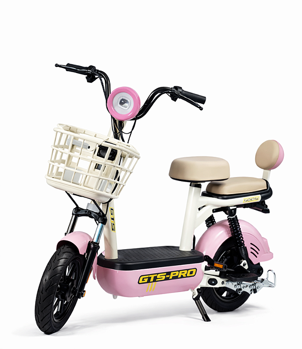 BICICLETA ELETRICA GTS 500W 48V 12AH JD16 WHITE/PINK