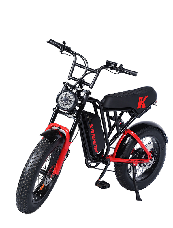 BICICLETA ELETRICA WINNER C/ SUSPENSAO NO QUADRO 750W PRETO/VERMELHO KONNAN