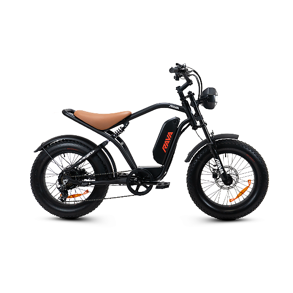BICICLETA ELÉTRICA RAVA E-CHOPPER PRETA 800W LITHIUM (BIKERNAUTA)