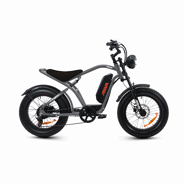 BICICLETA ELÉTRICA RAVA E-CHOPPER CINZA 800W LITHIUM (BIKERNAUTA)