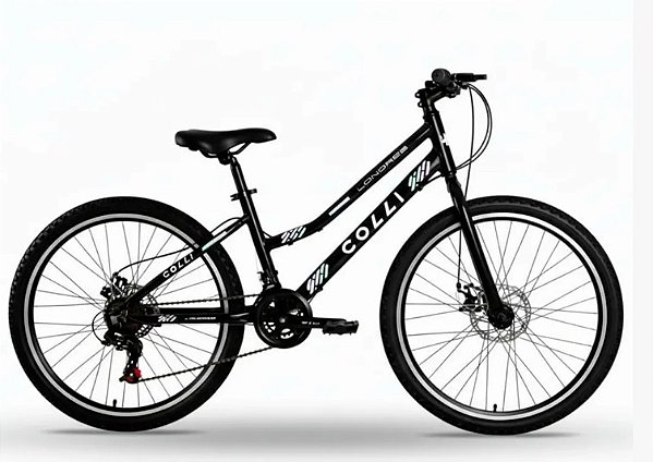 BICICLETA COLLI LONDRES ARO 24 F.DISCO 7V PRETO FOSCO  (BIKERNAUTA)