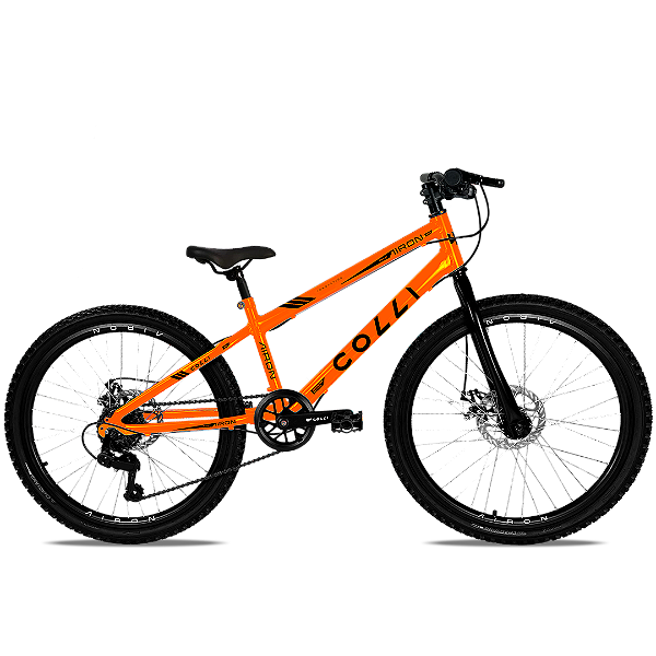 BICICLETA COLLI AIRON ARO 24 F.DISCO 7V LARANJA NEON (BIKERNAUTA)