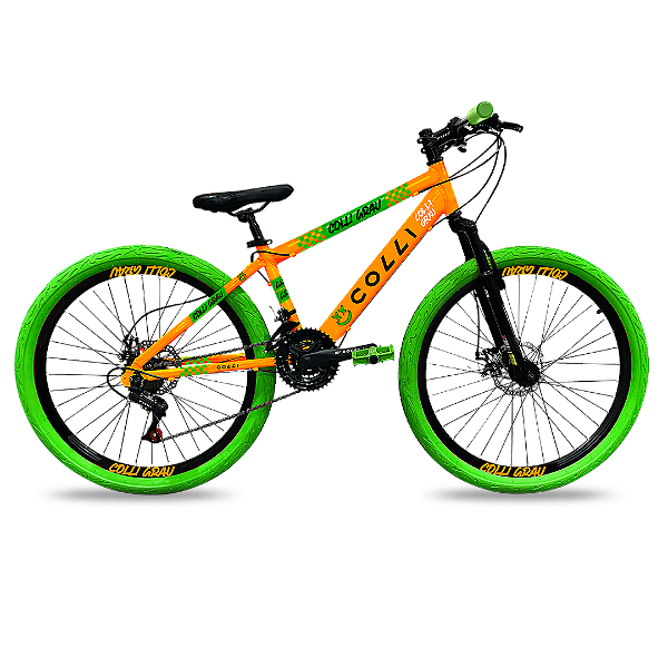 BICICLETA COLLI GRAU ARO 26 AÇO F.DISCO 21V LARANJA COM PRETO (BIKERNAUTA)