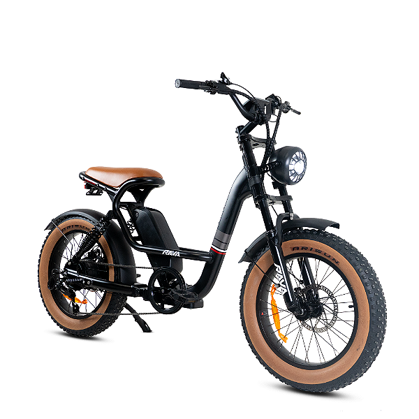 BICICLETA ELÉTRICA RAVA E-PULSE PRETA 800W STEEL LITHIUM (BIKERNAUTA)