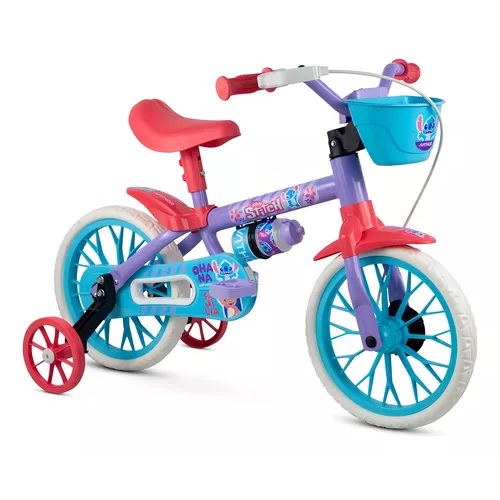Bicicleta Bike Infantil Criança Kids Aro 12 Nathor Stitch
