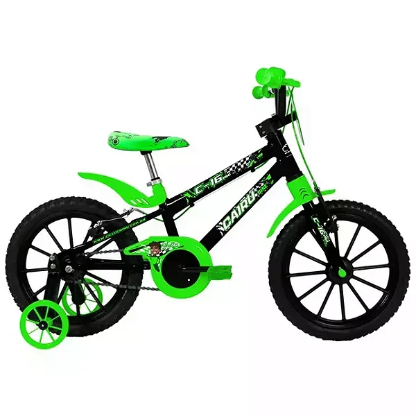 BICICLETA 16 MTB ABS MASCULINA  CAIRU C-16 PRO PTO/VERD