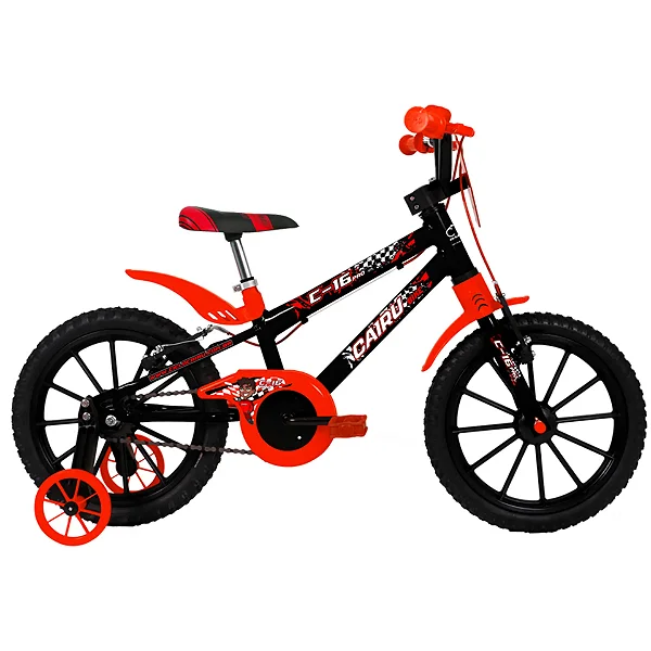 BICICLETA 16 MTB ABS MASCULINA  CAIRU C-16 PRO PTO/VERM