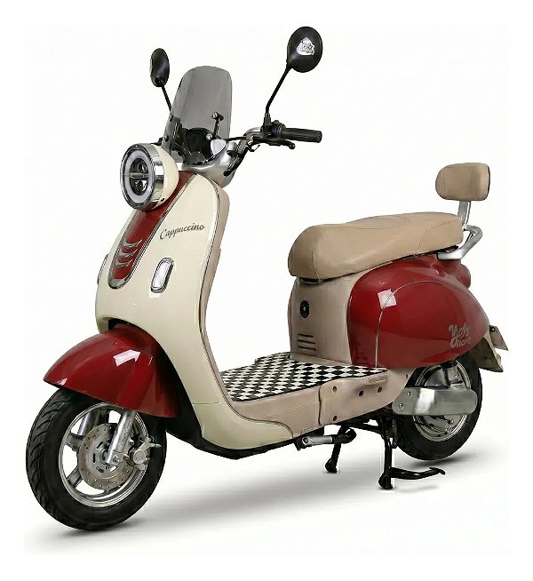 BICICLETA SCOOTER ELETRICA CAPPUCCINO 1000W VERMELHA /BEGE  B-LITIO 60V (BIKERNAUTA)