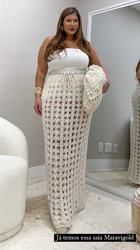 | Saia Crochet VERÃO com Hotpaint |