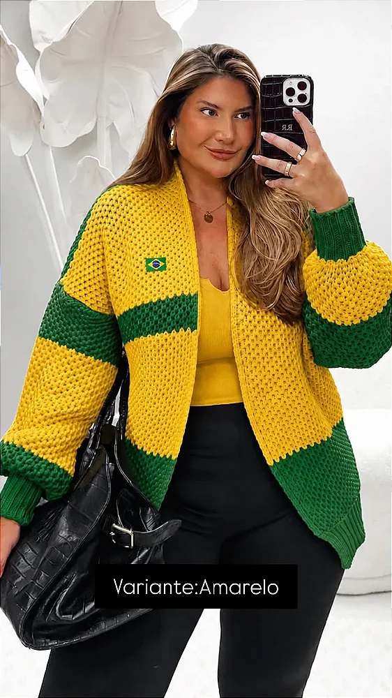 Cardigan Alongado Tricot Brasil