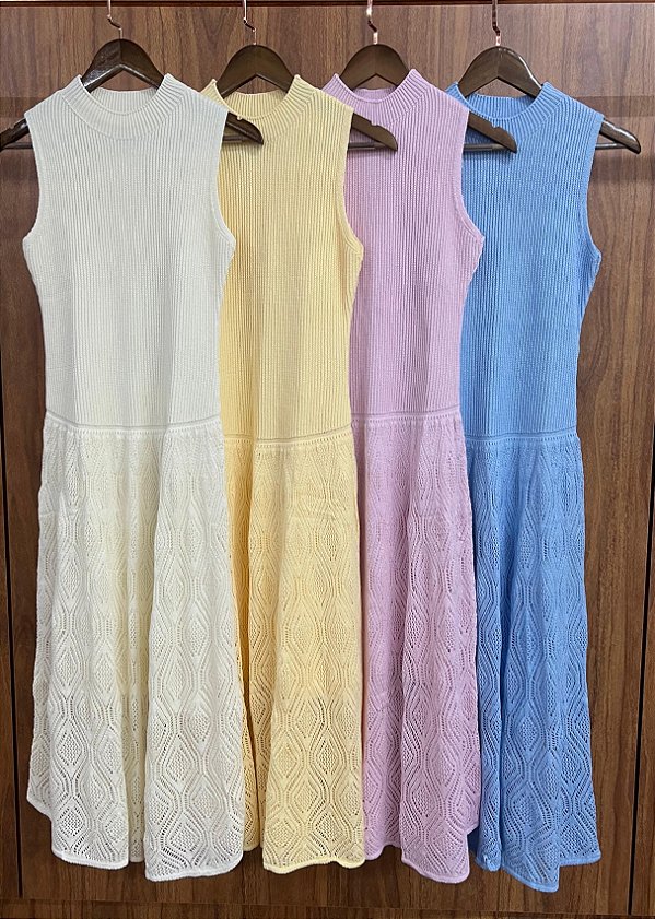 Vestido Tricot Rendado