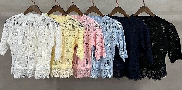 Blusa Tricot Rendada