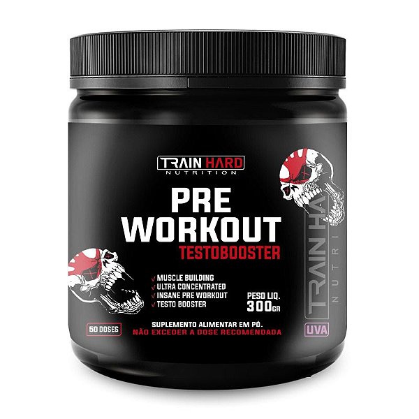 Pré Workout Testobooster Sabor Uva 300g - Força + Foco + Aumento de Testo Natural