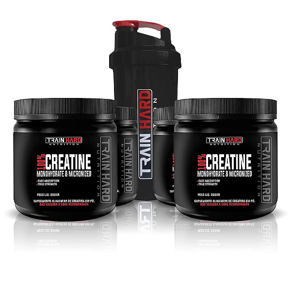 Combo de 4 Creatinas 100% Pura 300g + Coqueteleira 600ml