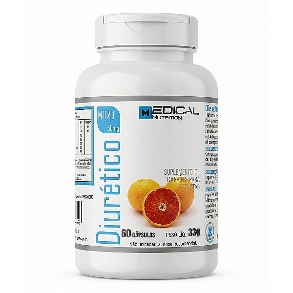 Diurético 60 Cápsulas c/ Laranja Moro 50mg: Definição, Menos Inchaço e Queima de Gordura