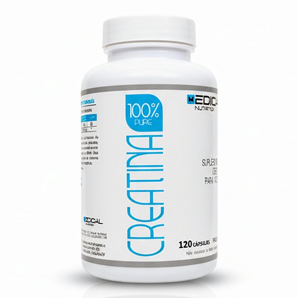 Creatina 100% Pura 120 Cápsulas para Força e Massa Muscular
