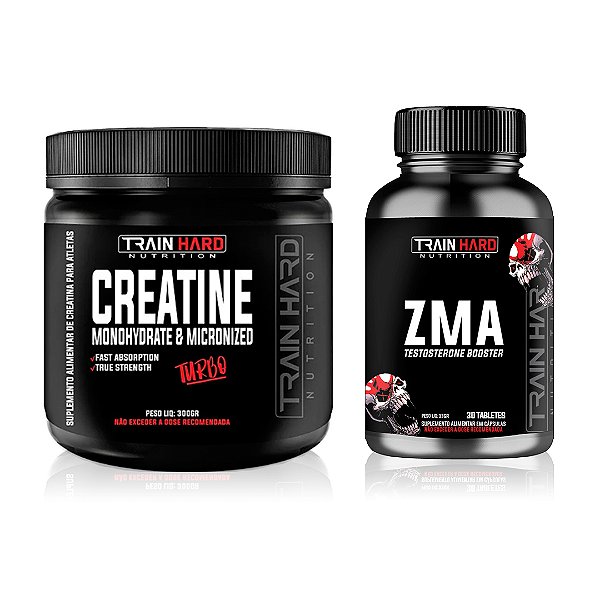 Combo Creatina Turbo 300g + ZMA Testo Booster 30 Tabletes