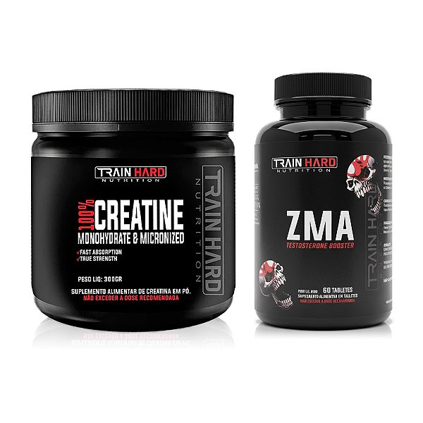 Combo Creatina Monohidratada Pura 300g + ZMA Testo Booster 60 Cápsulas