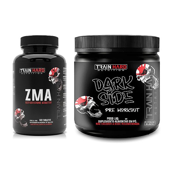 Combo Dark Side Pré Treino 210g + ZMA Testo Booster 60 Cápsulas | Foco, Energia, Força, Definição e Queima de Gordura