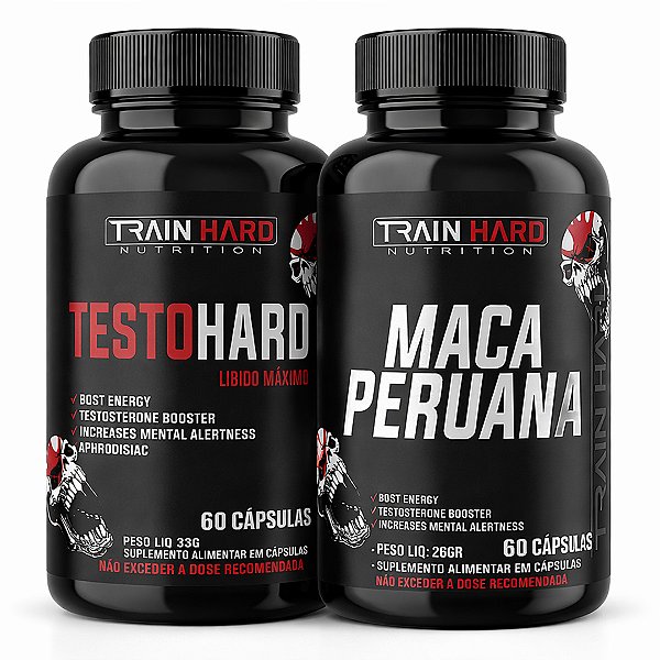 Combo Libido e Vitalidade Máxima: Maca Peruana 60 Cápsulas + Testo Hard 60 Caps