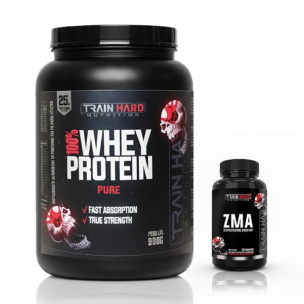Combo Whey Protein Concentrado 900g + ZMA Testo Booster 30 Tabletes