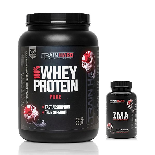 Combo Whey Protein Concentrado 900g + ZMA Testo Booster 60 Cápsulas | Otimização Hormonal, Sono Reparador e Massa Muscular