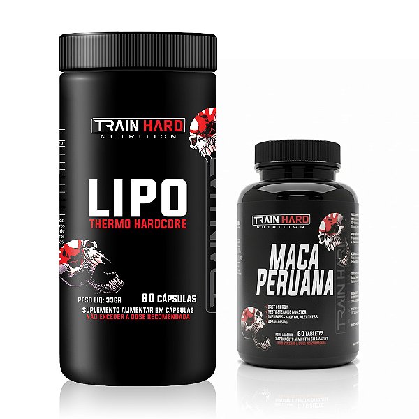 Combo Lipo Thermo Hardcore 60 Cápsulas Termogênico + Maca Peruana 60 Cápsulas Pré Hormonal