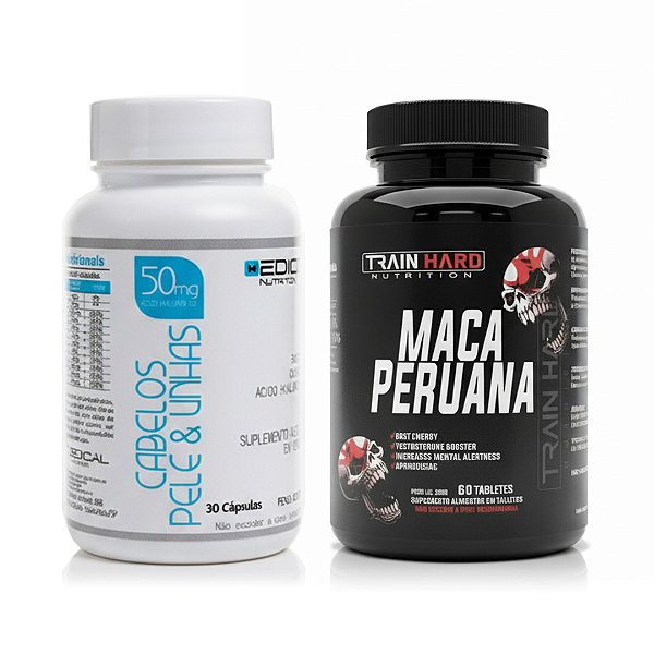 Combo Colágeno Cabelo, Pele e Unhas 30 Cápsulas + Maca Peruana 60 Caps Pré Hormonal