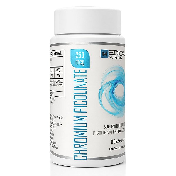 Chromium Picolinate 250mcg 60 Cápsulas - Inibidor da vontade de comer doces e carboidratos