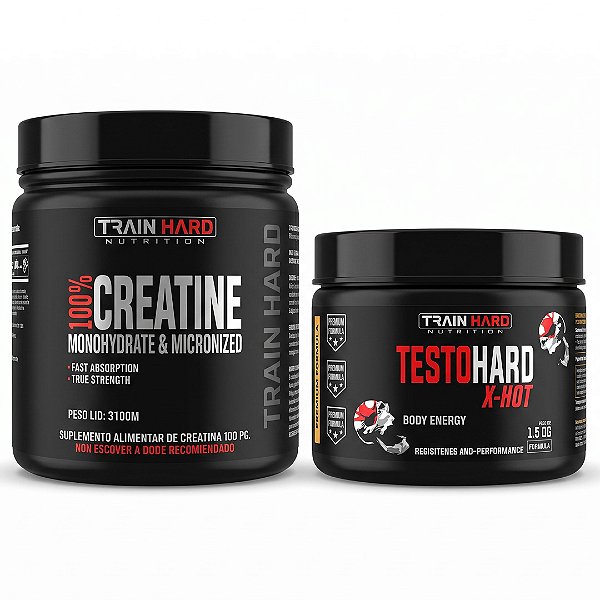 Creatina Pura 300g + Suplemento Foco e Energia Sabor Chocolate | Kit Alta Performance